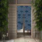 Great Wave Noren Door Curtain — Japanese Linen Half Curtain