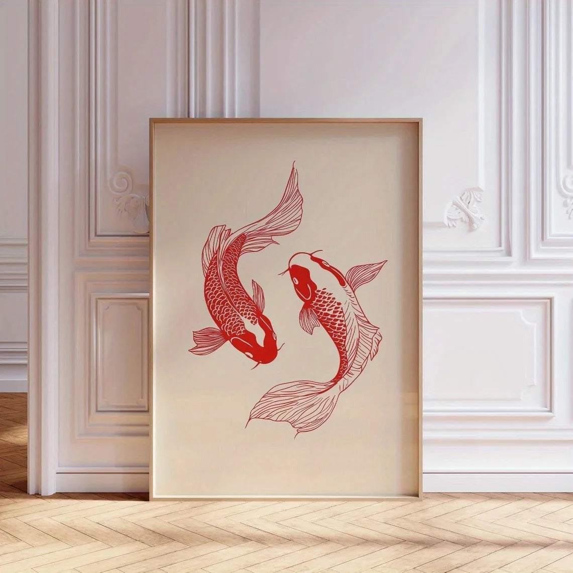Japanese Koi Fish Canvas Prints Poster Japandi Vintage Fish Aesthetic Art Prints Bedroom Kitchen Home Decor Art Poster Gifts