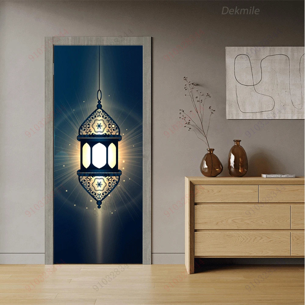 Moroccan Arch Door Mural — Islamic Geometric Wall Sticker