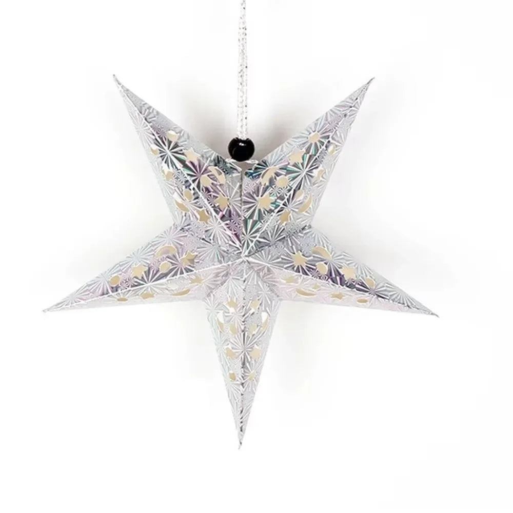 Hollow Star Paper Lantern — Hanging Star Pendant for Christmas & Eid