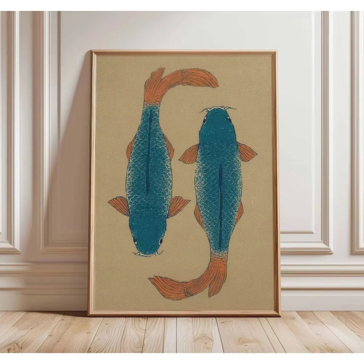 Japanese Koi Fish Canvas Prints Poster Japandi Vintage Fish Aesthetic Art Prints Bedroom Kitchen Home Decor Art Poster Gifts