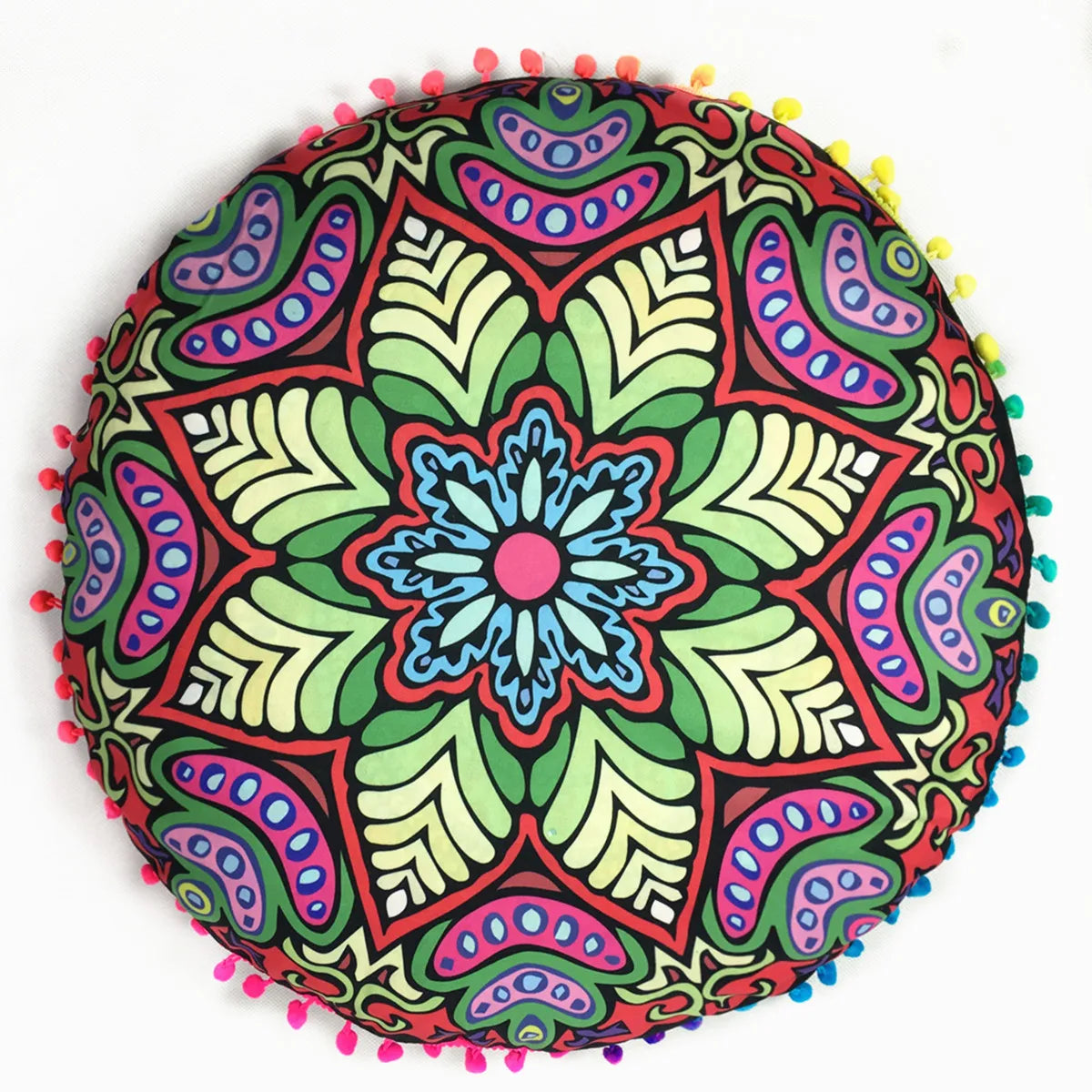 Moroccan Mandala Floor Cushion Cover — Round Bohemian Tatami Seat Cover