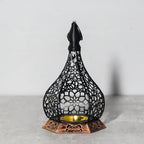 Moroccan Iron Lantern — Hand-Pierced Hanging Candle Holder