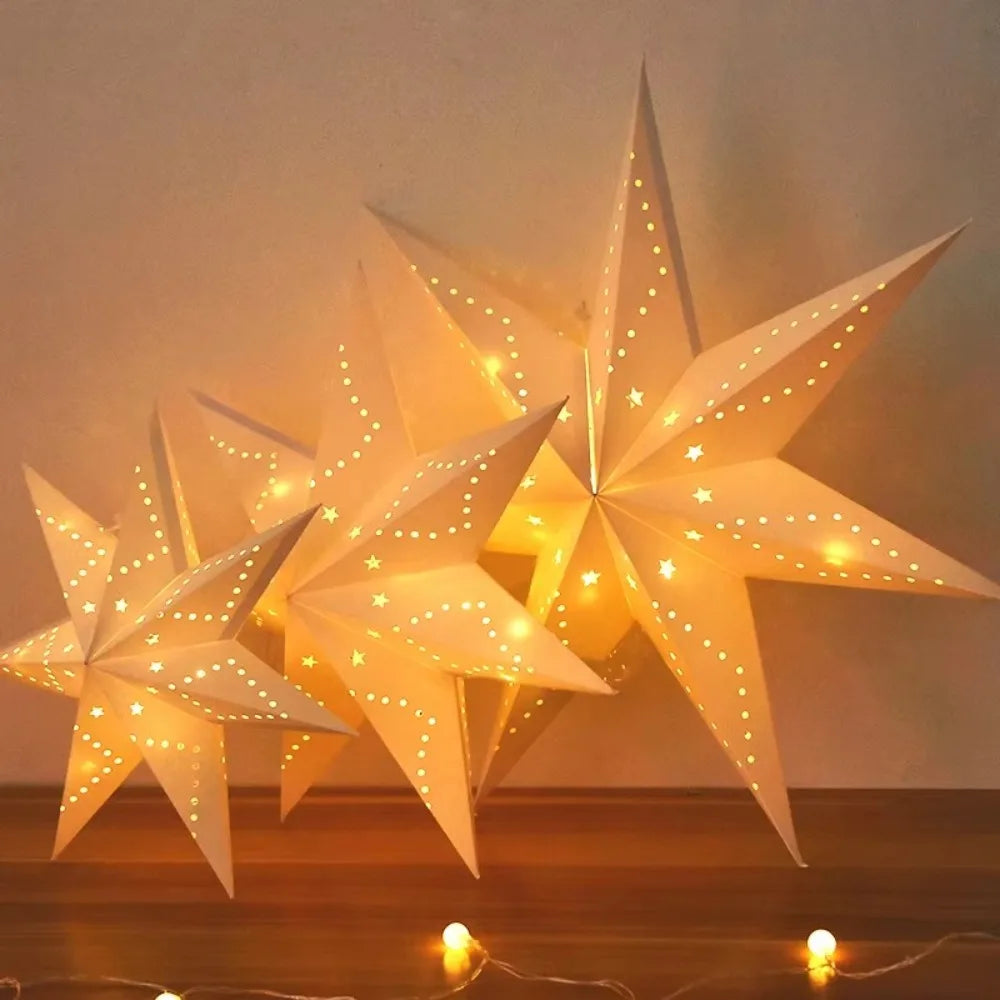 Hollow Star Paper Lantern — Hanging Star Pendant for Christmas & Eid