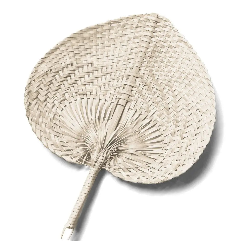Handwoven Bamboo Peach Fan — Filipino Artisan Cooling Fan