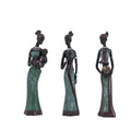 African Women Sculpture Set — 3-Piece Resin Figurines