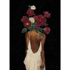 Flower Crown Black Woman Canvas Print — Modern African Wall Art
