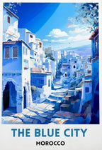 Casablanca & Marrakesh Travel Poster — Moroccan Architecture Canvas Print