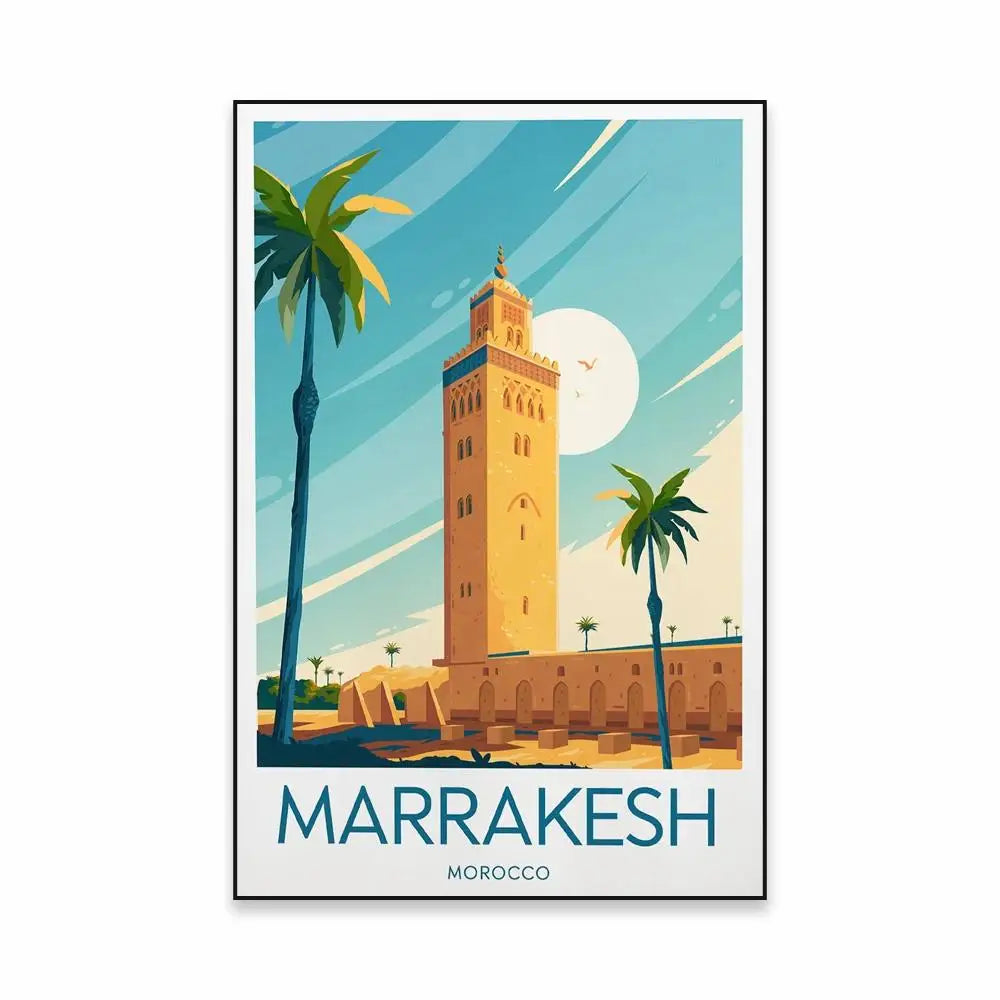 Morocco Travel Canvas Print — Chefchaouen Blue City & Moroccan Landscapes