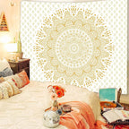Wall Hanging Indian Mandala Tapestry Psychedelic Bohemian Home Decoration Aesthetic Living Room Background Cloth Beach Yoga Mat