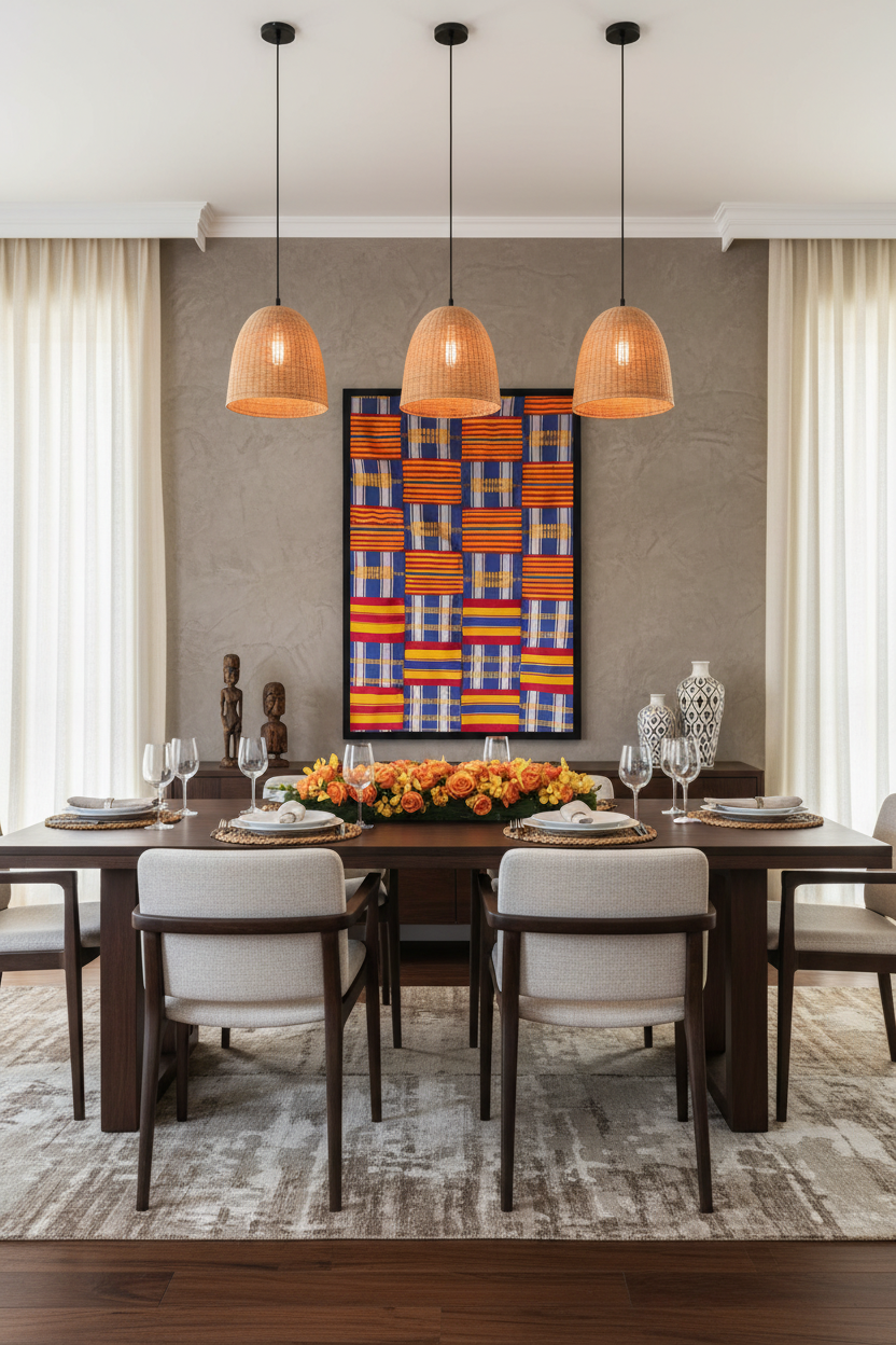 African Geometric Pattern Wall Art — Bold Tribal Print Poster