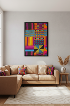 African Geometric Pattern Wall Art — Bold Tribal Print Poster