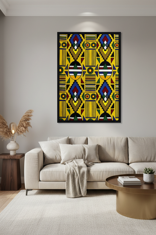 African Geometric Pattern Wall Art — Bold Tribal Print Poster