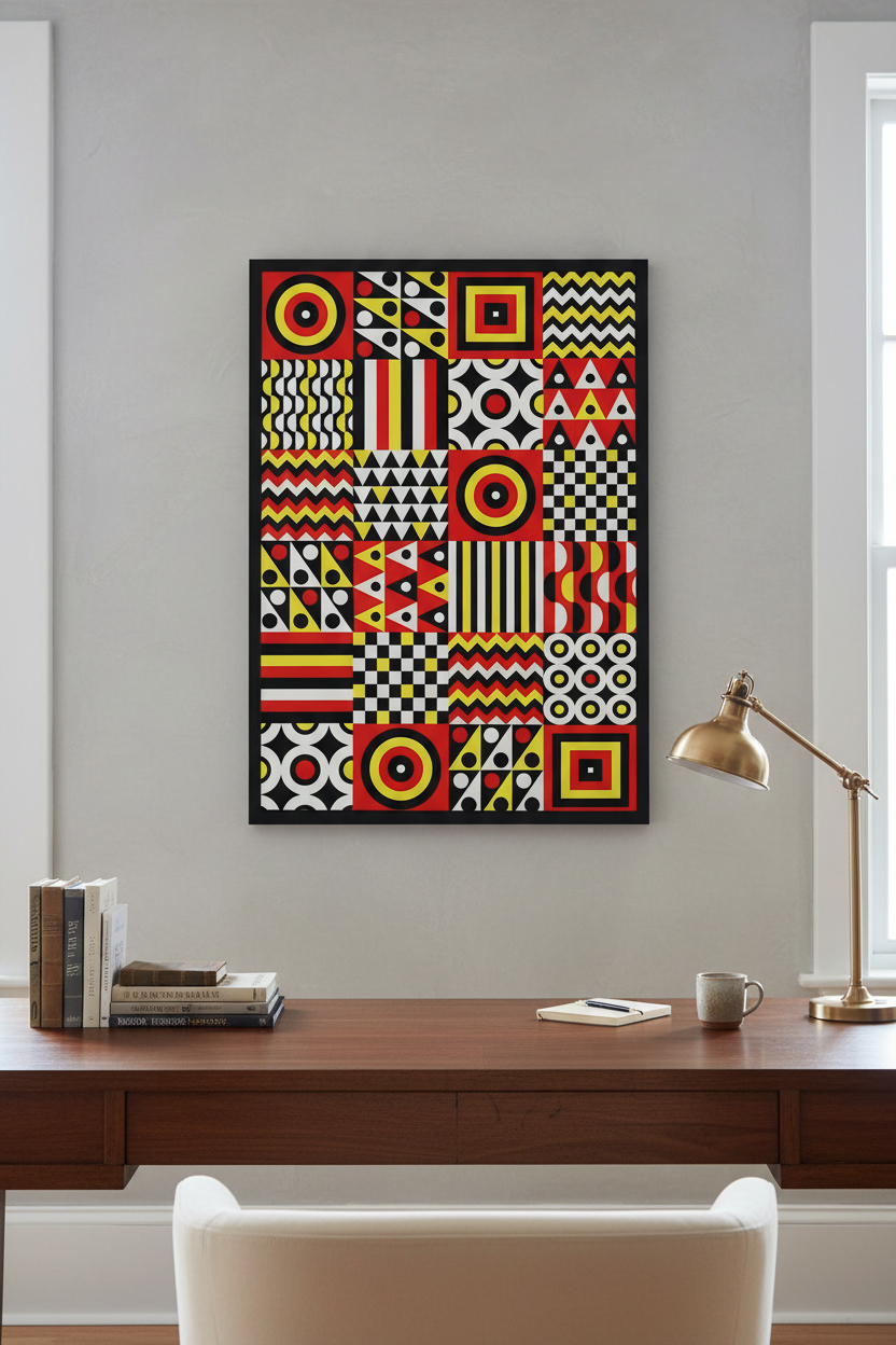 African Geometric Pattern Wall Art — Bold Tribal Print Poster