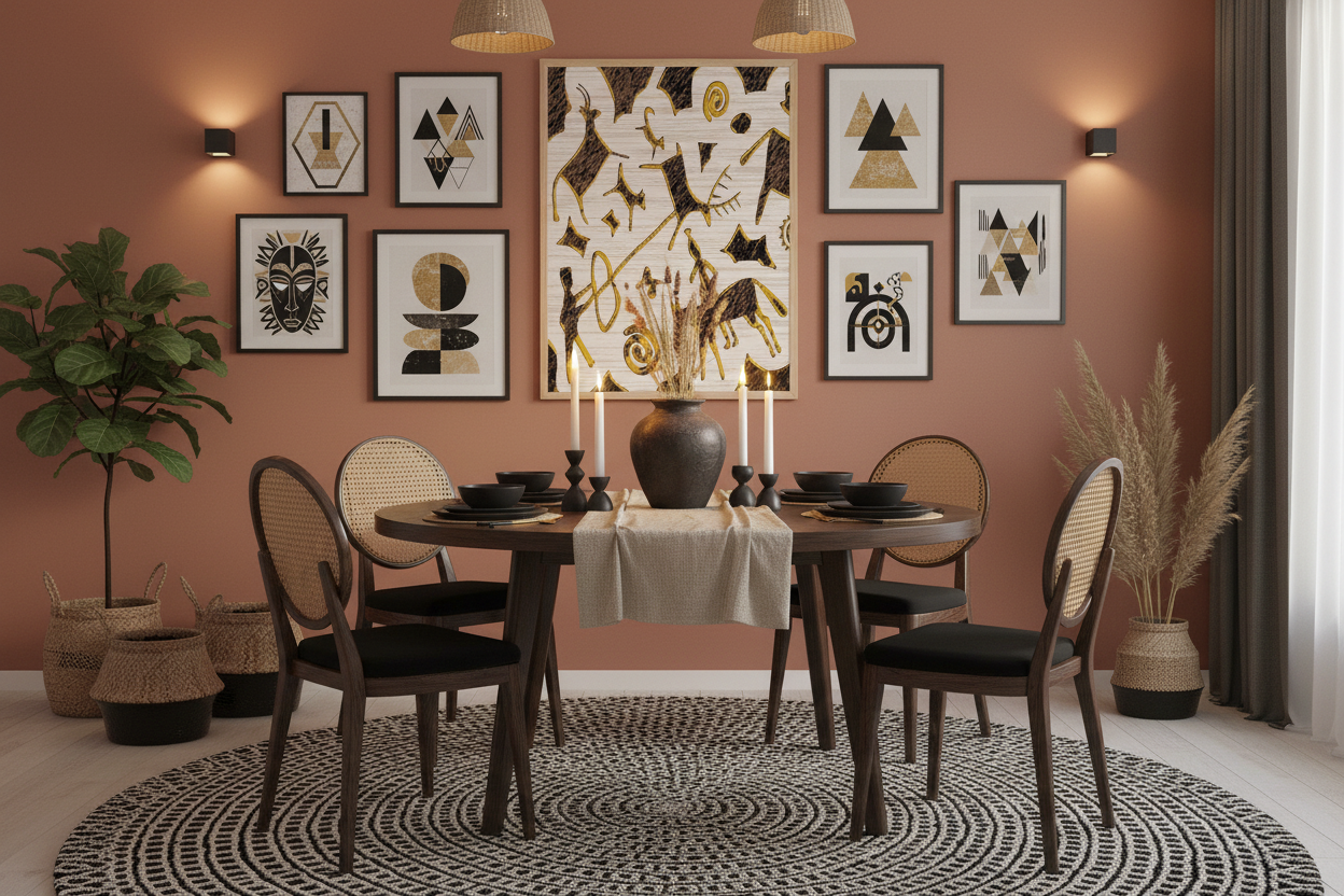 Ancient Terracotta Tribal Wall Art — Large Canvas Print