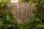 Aztec Sun Stone Wall Plaque – Aluminum HD-Printed Wall Art, 8x8 Inch Rustic Home Decor