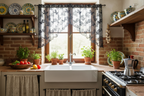 Lace Butterfly Sheer Curtain — French Rod Pocket Window Drape