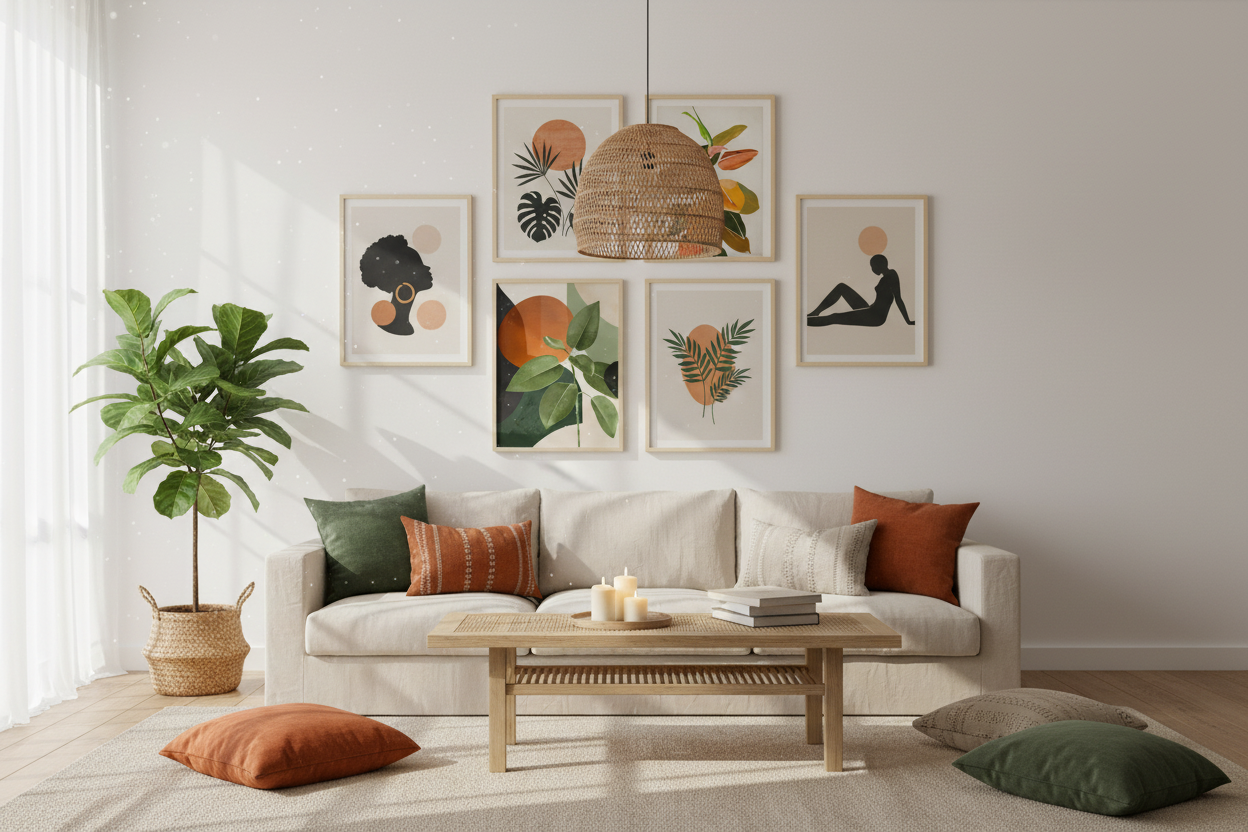 African Woman in Bloom — Canvas Wall Art Print