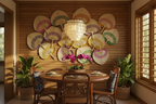 Handwoven Bamboo Peach Fan — Filipino Artisan Cooling Fan