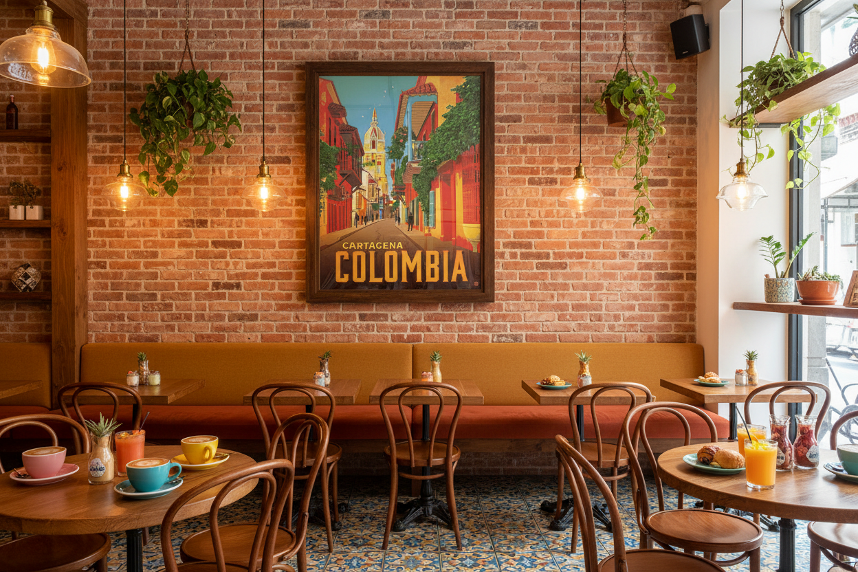 Cartagena Colombia Metal Sign — Vintage Travel Art Wall Plaque