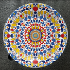Moroccan Mandala Ceramic Plate — Geometric Hanging Wall Art