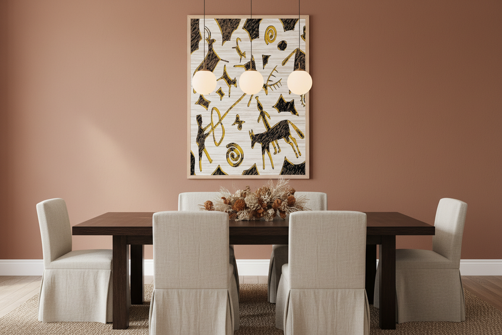 Ancient Terracotta Tribal Wall Art — Large Canvas Print