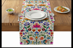 Folk Art Floral Table Runner — Boho Latin Style