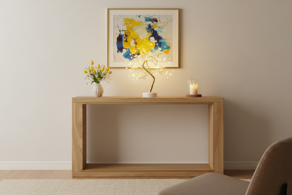 Golden Leaf LED Tree Light — Touch Copper Wire Night Lamp