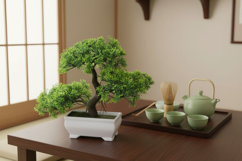 Mini Green Bonsai Tree — Artificial Potted Plant Décor