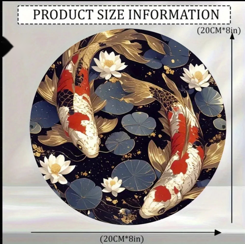 Vintage Goldfish Koi Pond Metal Wall Art — Japanese Décor Sign