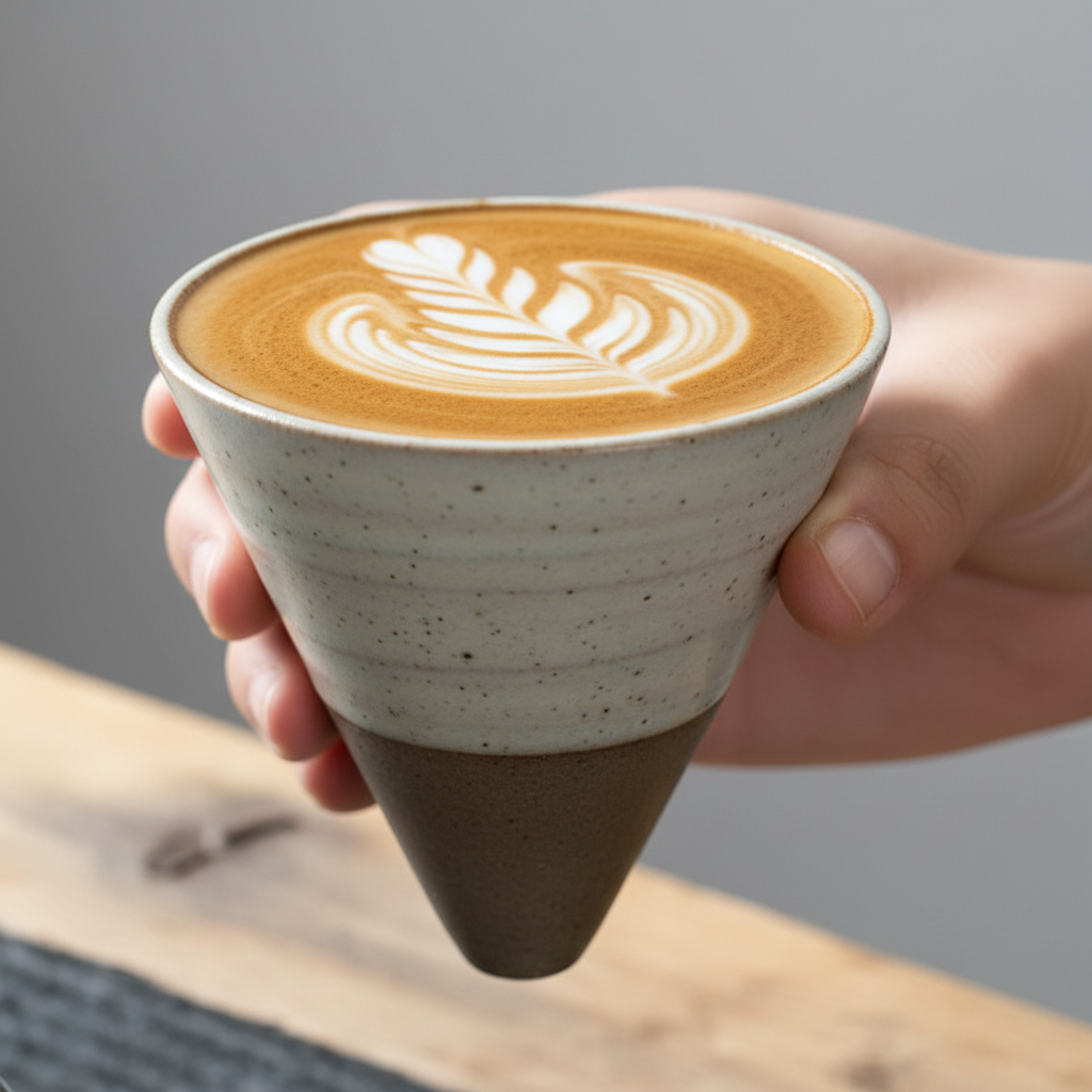 Wabi-Sabi Ceramic Pour-Over Coffee Cone — Handcrafted Rustic Pottery