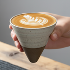 Wabi-Sabi Ceramic Pour-Over Coffee Cone — Handcrafted Rustic Pottery