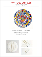 Moroccan Mandala Ceramic Plate — Geometric Hanging Wall Art