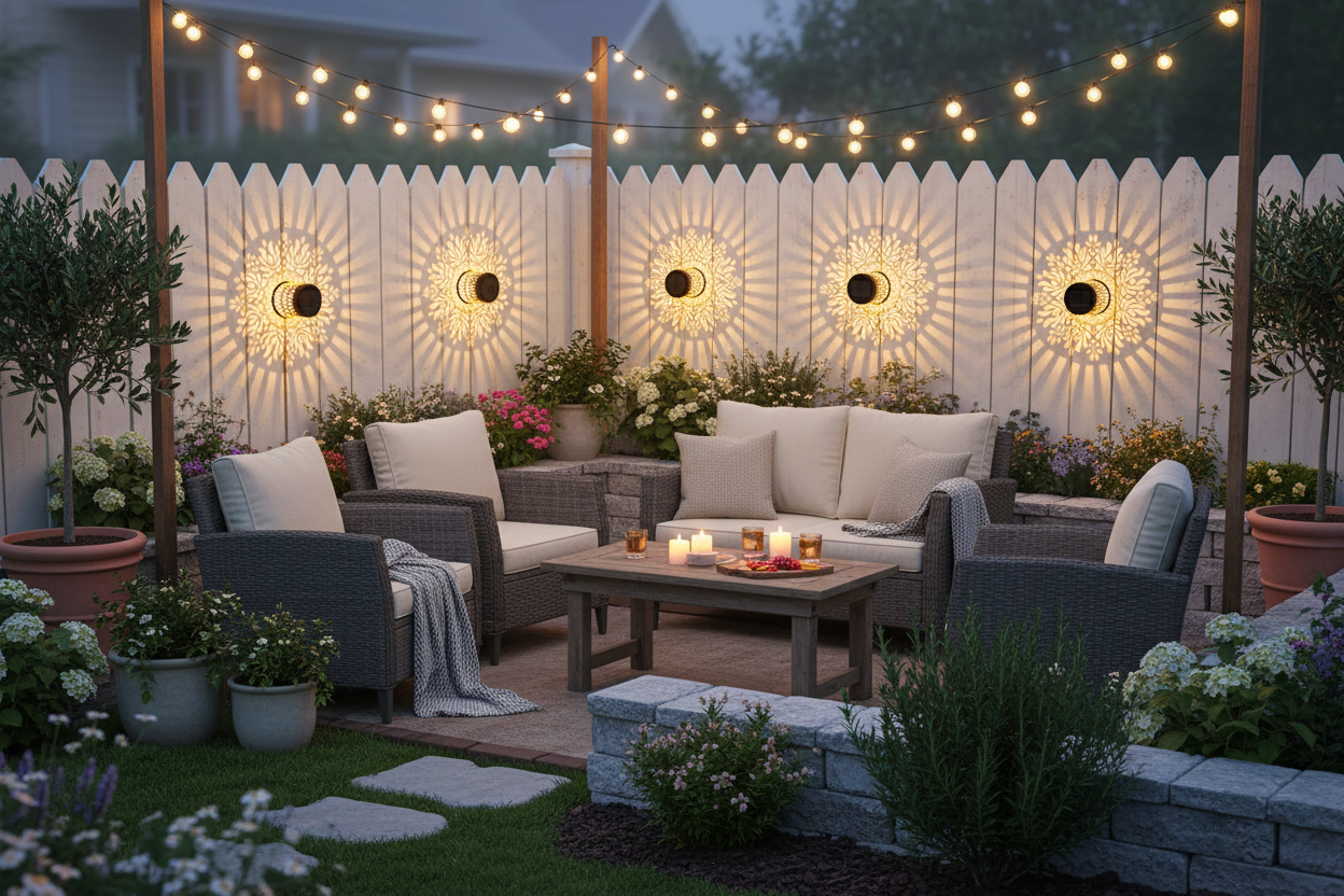 Solar-Powered Datura Lantern Light Wall Lamp Outdoor Garden Patio Walkway Decorations 1Pcs/2Pack Lighting for Garden Decor