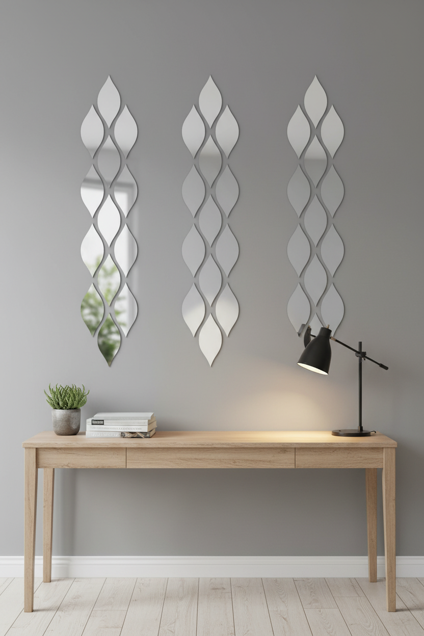 Teardrop Acrylic Mirror Wall Tiles – Self-Adhesive Home Décor Set