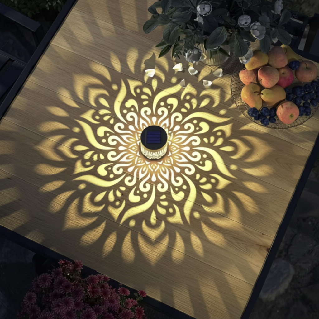 Solar Datura Lantern Wall Light — Outdoor Garden & Patio Lamp