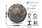 Aztec Sun Stone Wall Plaque – Aluminum HD-Printed Wall Art, 8x8 Inch Rustic Home Decor