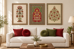 Mughal-Style Floral Botanical Wall Art Print — Indian Home Décor