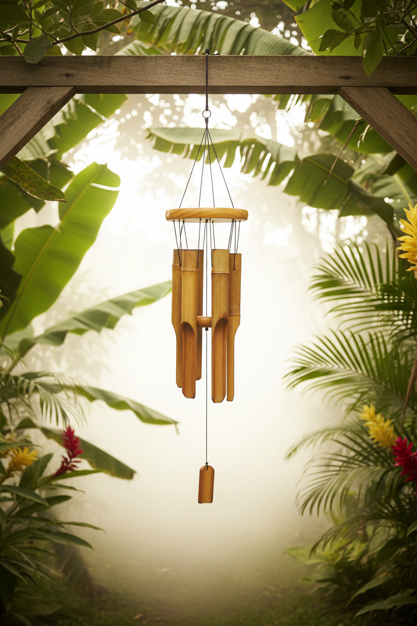 Bamboo Tube Wind Chime — Filipino-Inspired Hand-Carved Garden Décor
